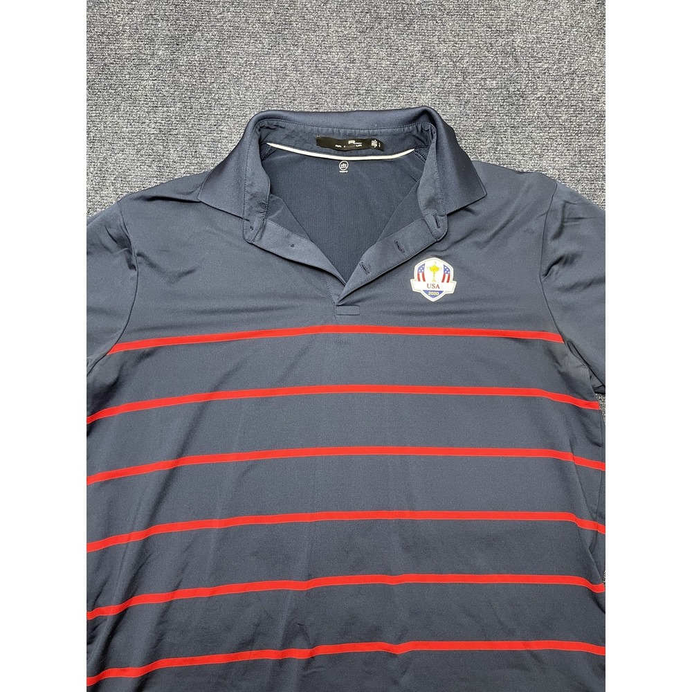 Polo Ralph Lauren Ryder Cup USA 2020 Shirt Mens L Blue Golf Wicking Short Sleeve - Picture 3 of 7